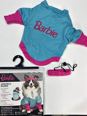 Barbie Aerobics Barbie Pet Costume Pet Costume Blue & Pink Small NWT